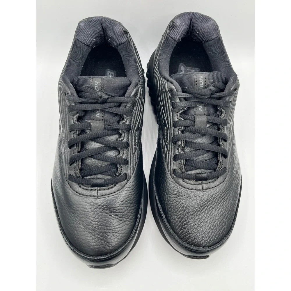Brooks Addiction Walker 2 Black Leather Walking Shoe Women 7.5 Wide 1203071D072